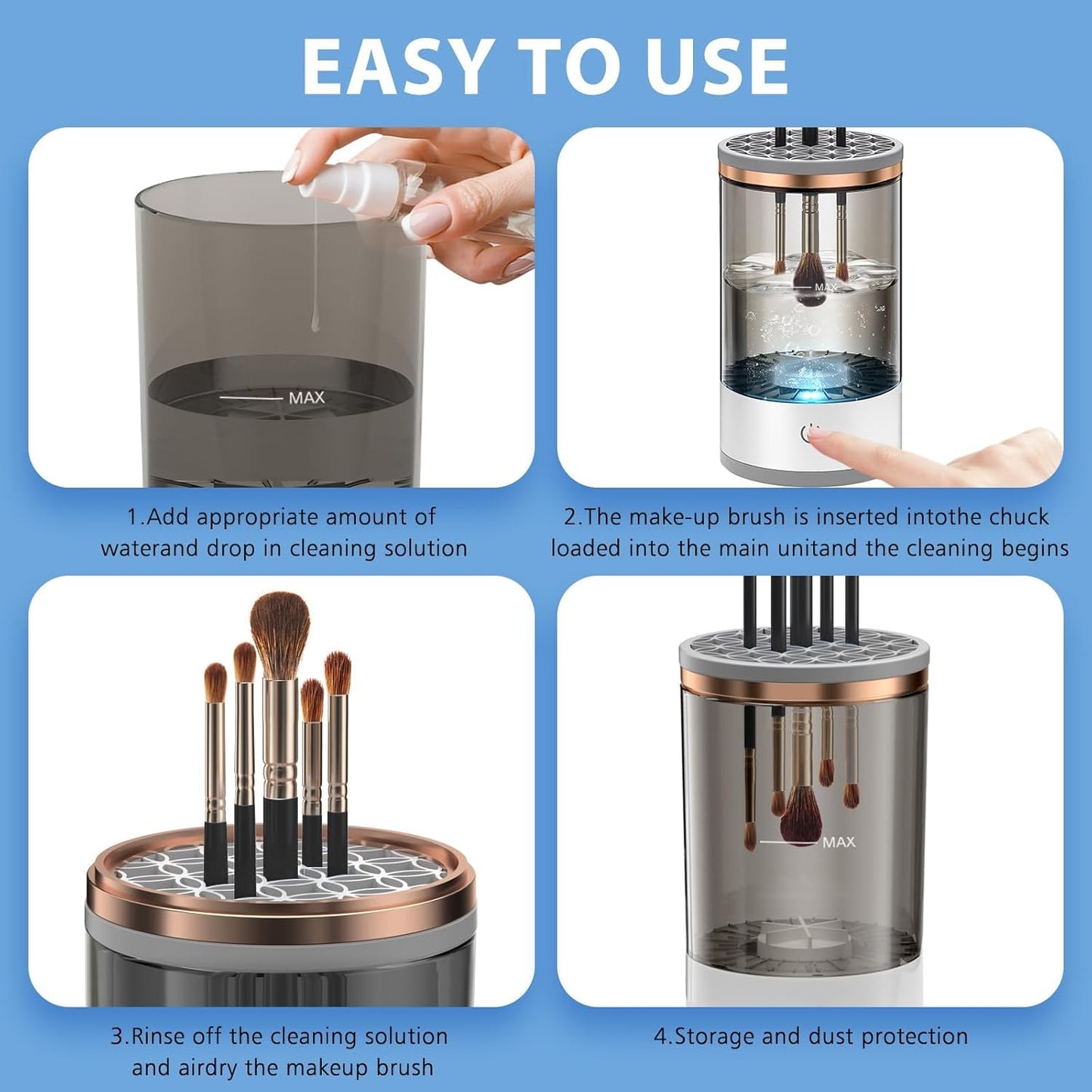 The Skin and Soul Makeup brush cleaning device